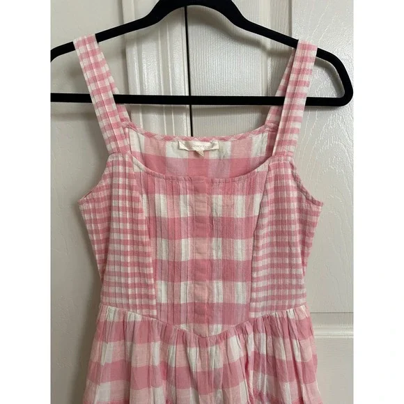 LoveShackFancy Chennedy Pink Gingham Scalloped Mini Dress - Size 00 - Picture 5 of 12